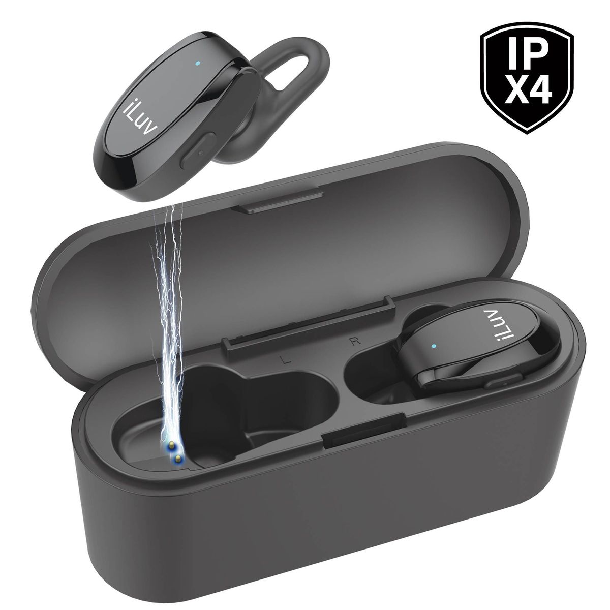 ILUV - Auriculares iLuv TrueBTAir Wireless Earbuds Case Cargador TRUEBTAIRBK
