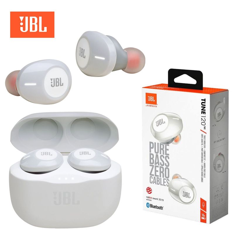 JBL - Auriculares JBL Tune 120TWS Truly Bluetooth Blanco - JBLT120TWSWHTAM