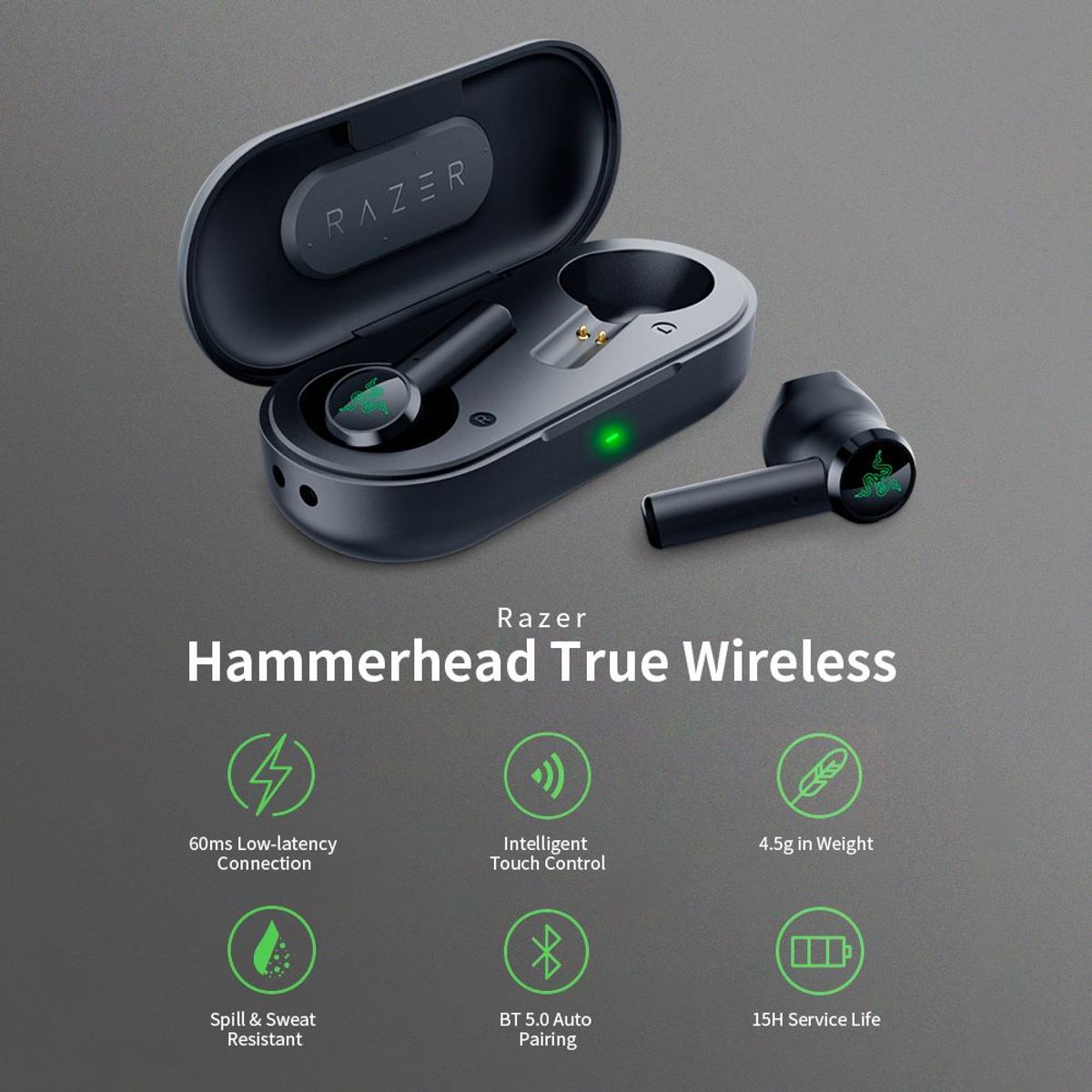 RAZER - Auriculares Razer Hammerhead Bluetooth IPX4 RZ12-02970100-R3U1