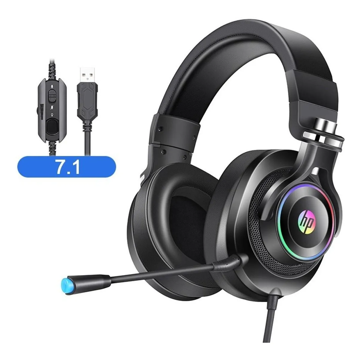 HP - Auriculares HP H500GS 7.1 Surround RGB Gamer - 9AJ66AA