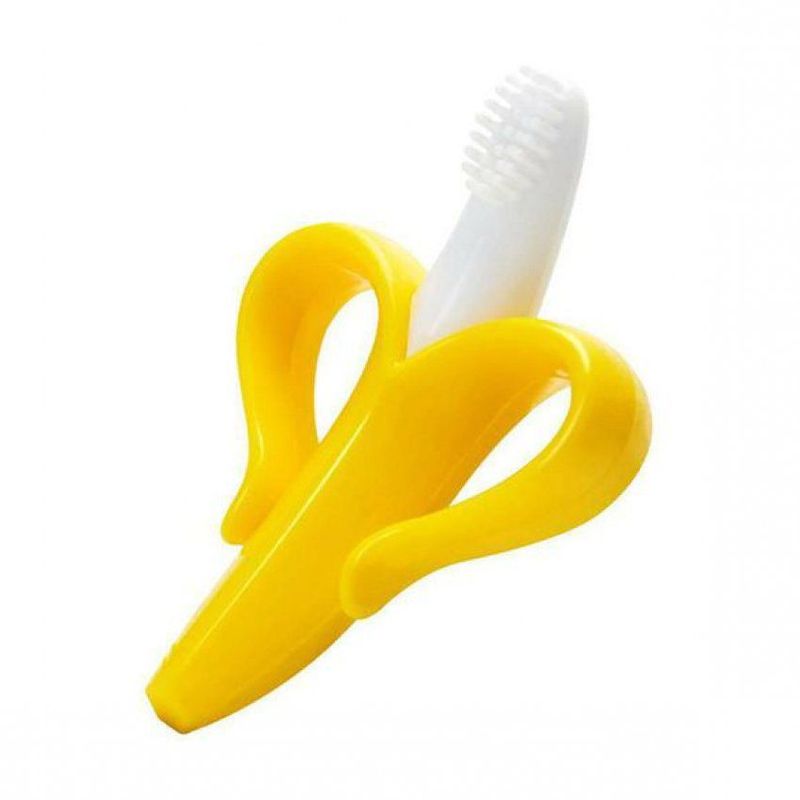 GENERICO - Generic - cepillo mordedor banana para bebés super flexible