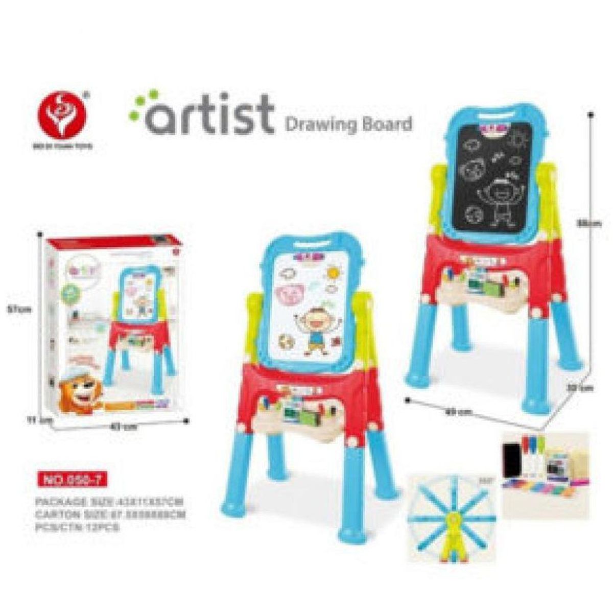 GENERICO - Pizarra para niños didáctica doble con magnetos.