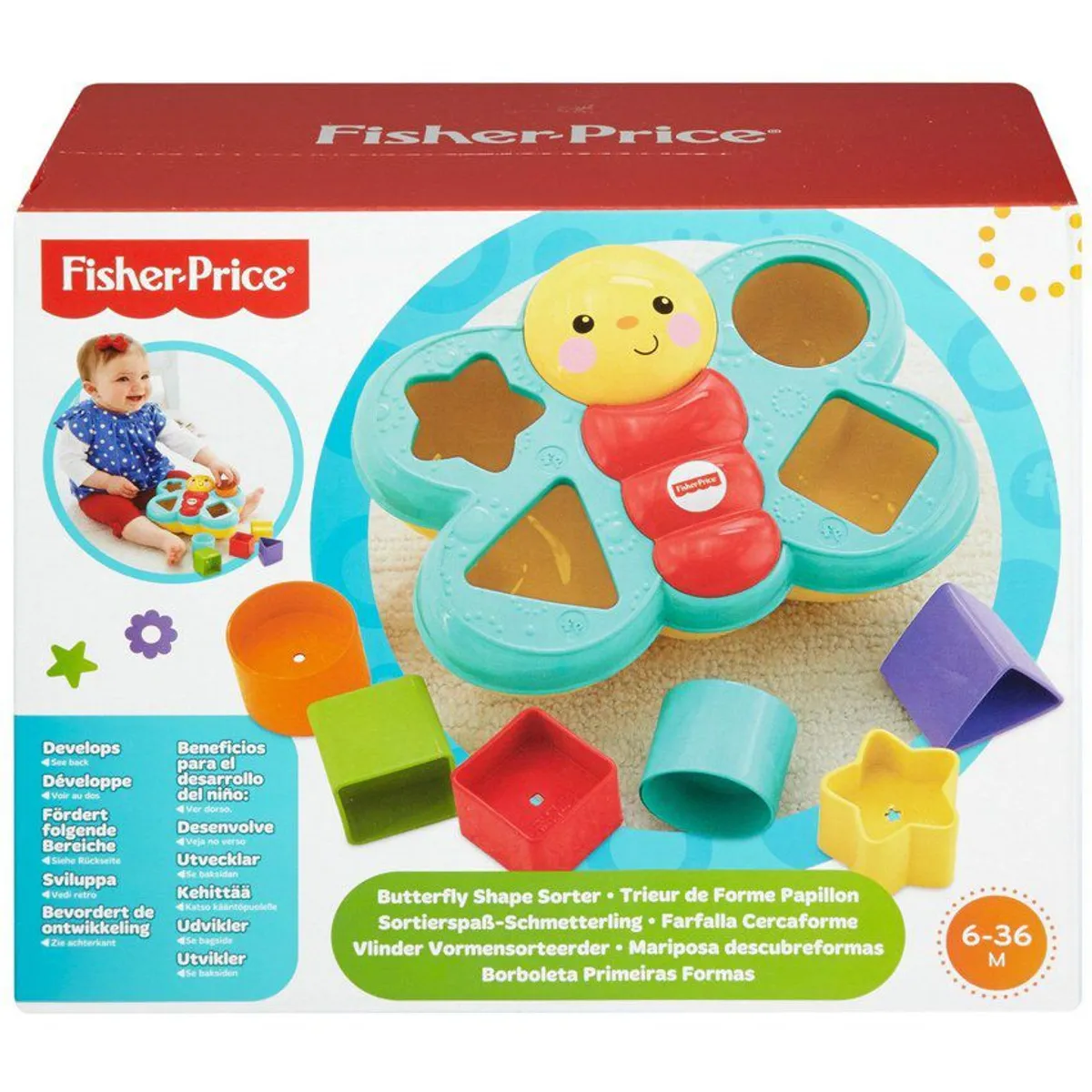 FISHER PRICE - Fisher-price juguete para bebés mariposa bloques divertidos