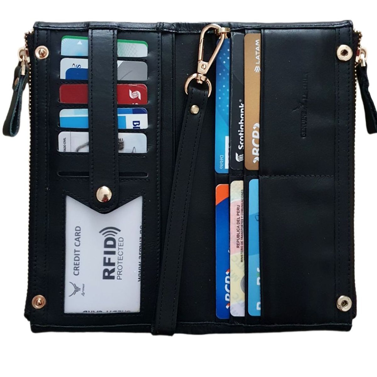 ARMUZ - Billetera de Cuero Vacuno 9031 con RFID - Mujer