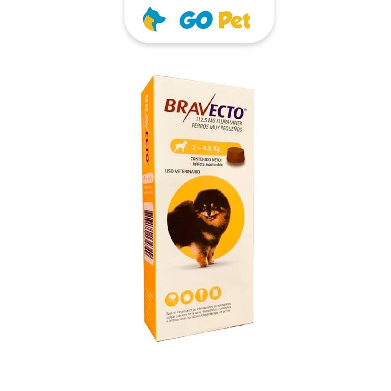 BRAVECTO - Bravecto Antipulgas para Perro 2.0 a 4.5 Kg