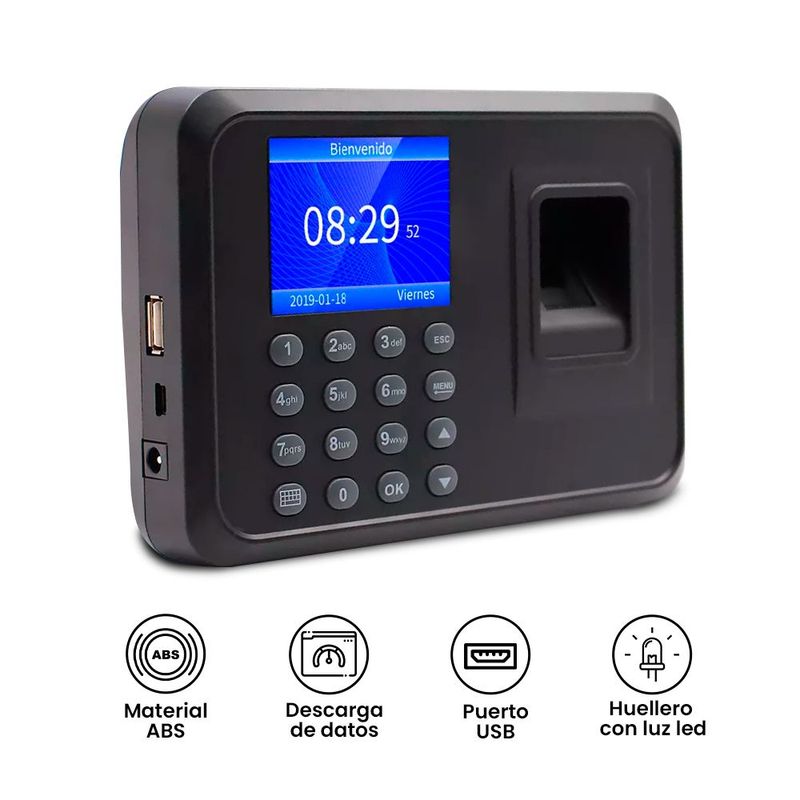 CC GROUP - Reloj Marcador Control De Asistencia Con Huella Digital
