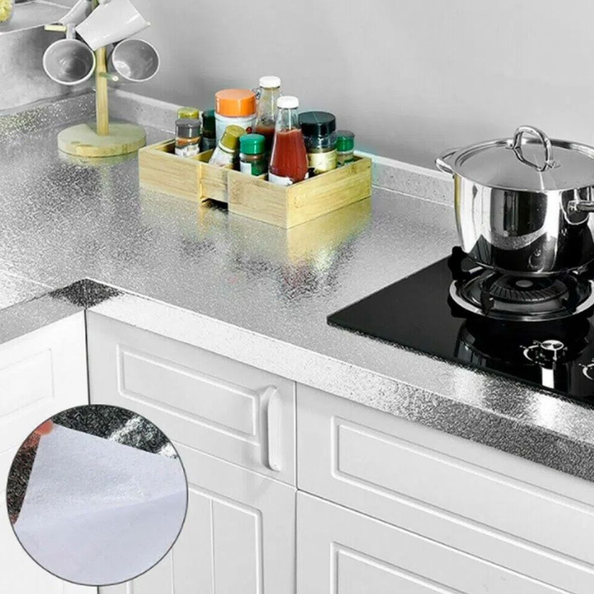 MEGIMPERU - Papel Aluminio Adhesivo para Cocina 5 Metros