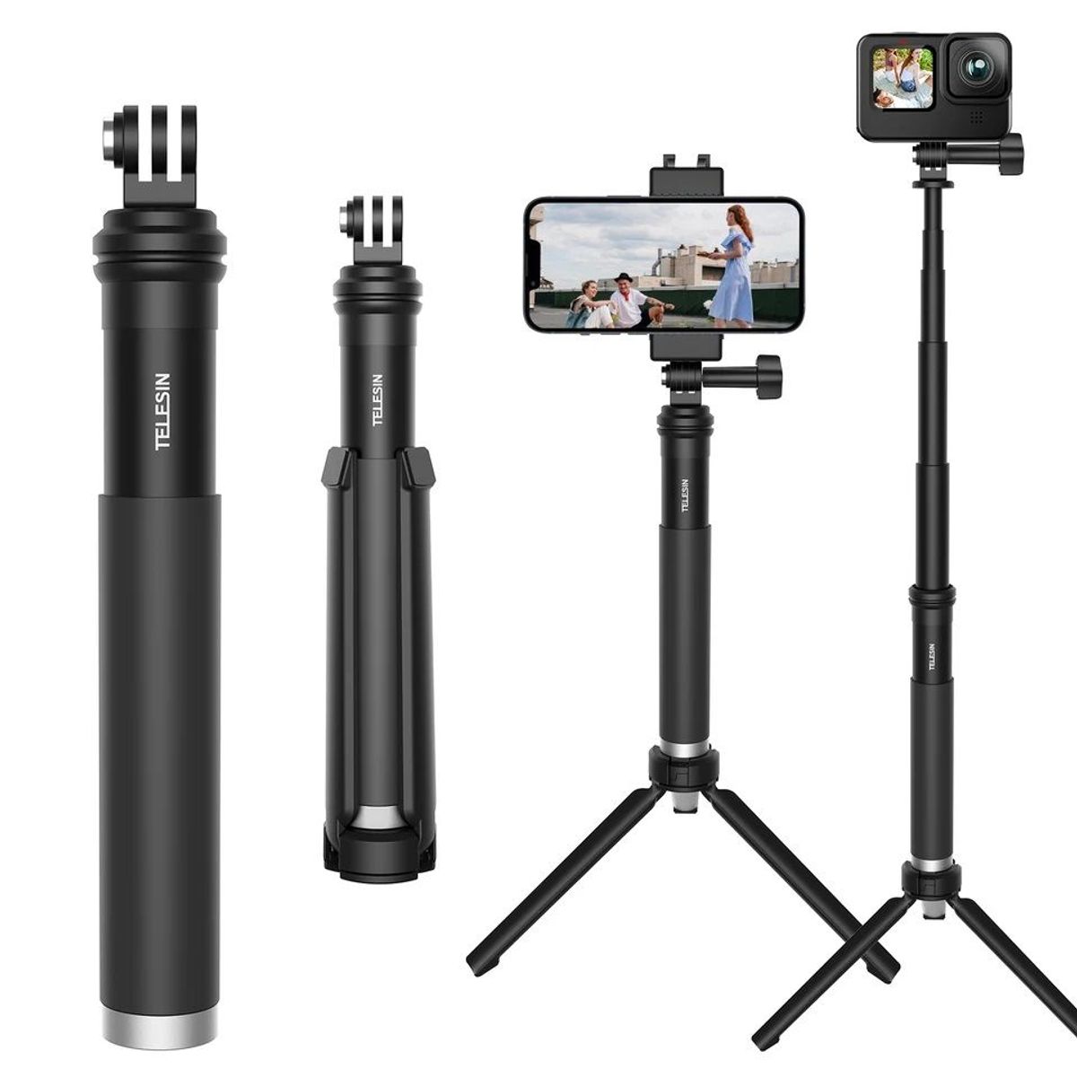 GOPRO - Monopod trípode de aluminio para GoPro y Celulares