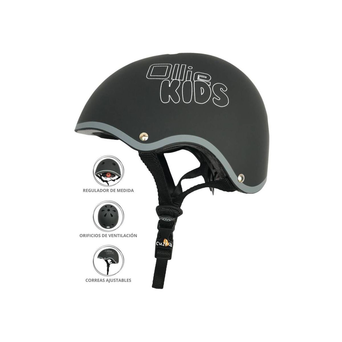 OLLIE - Casco Protector Regulable Para Niño »XS OLLIE KIDS» BLACK