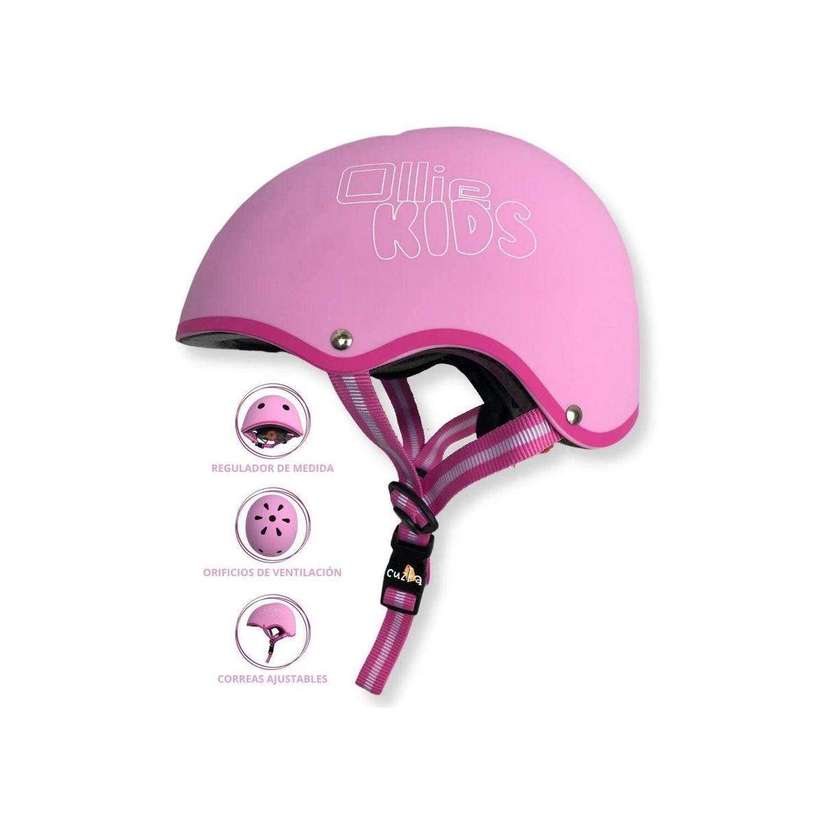 OLLIE - Casco Protector Regulable Para Niño »XS OLLIE KIDS» PINK