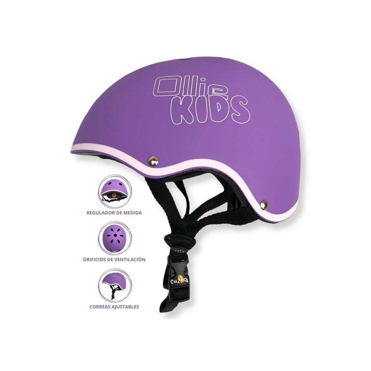 OLLIE - Casco Protector Regulable Para Niño »XS OLLIE KIDS» PURPLE
