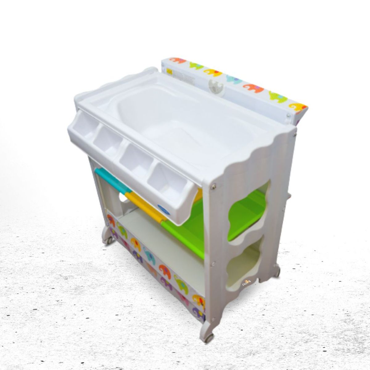 INFANTI - Bañera Cambiador 3 Pisos para Bebé «ELEPHANTS»