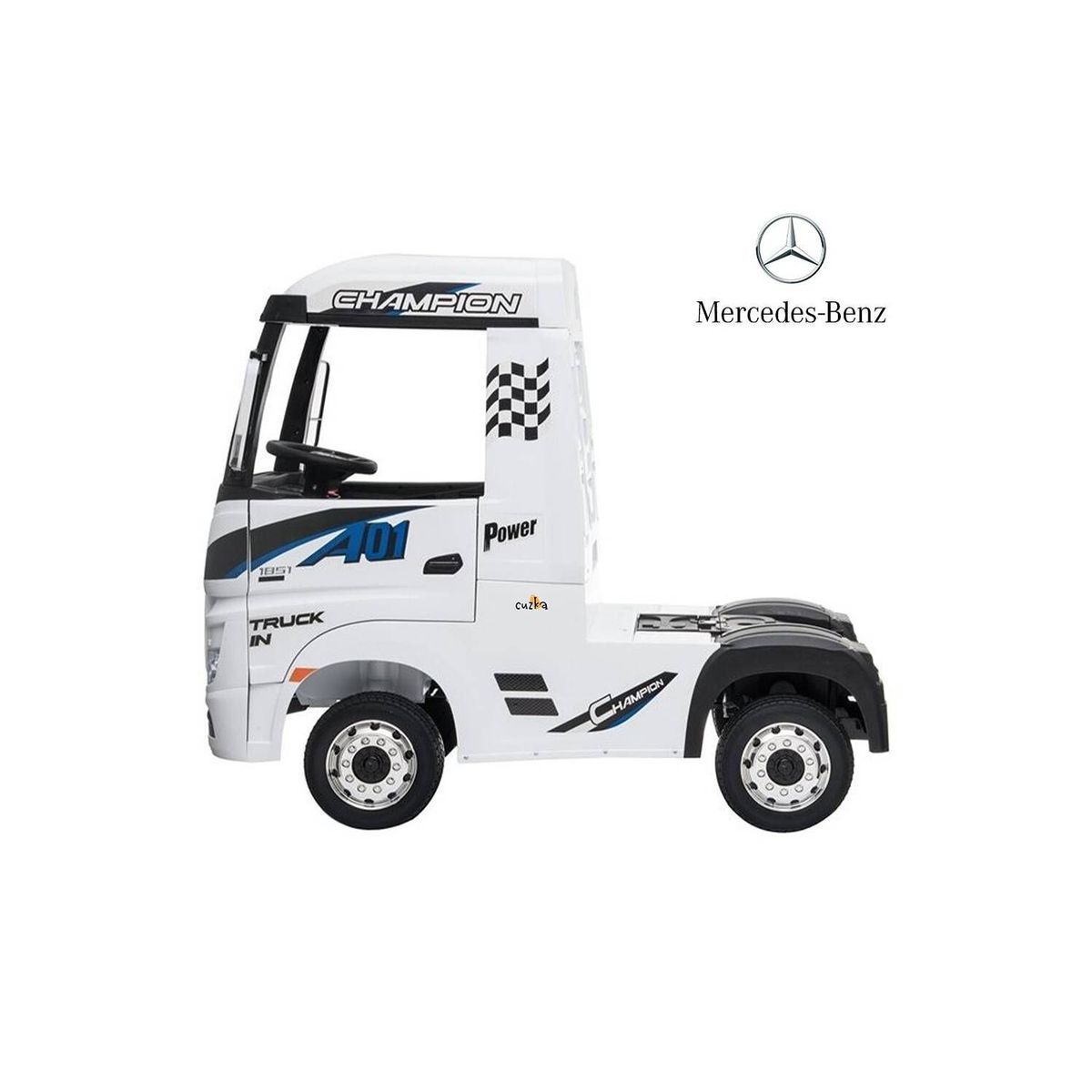 MERCEDES BENZ - Carro a batería para Niños »ACTROS» White Licenced