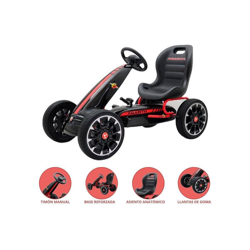 DOUX BEBE - Carro a Pedal GO KART para Niños «ABARTH» Black