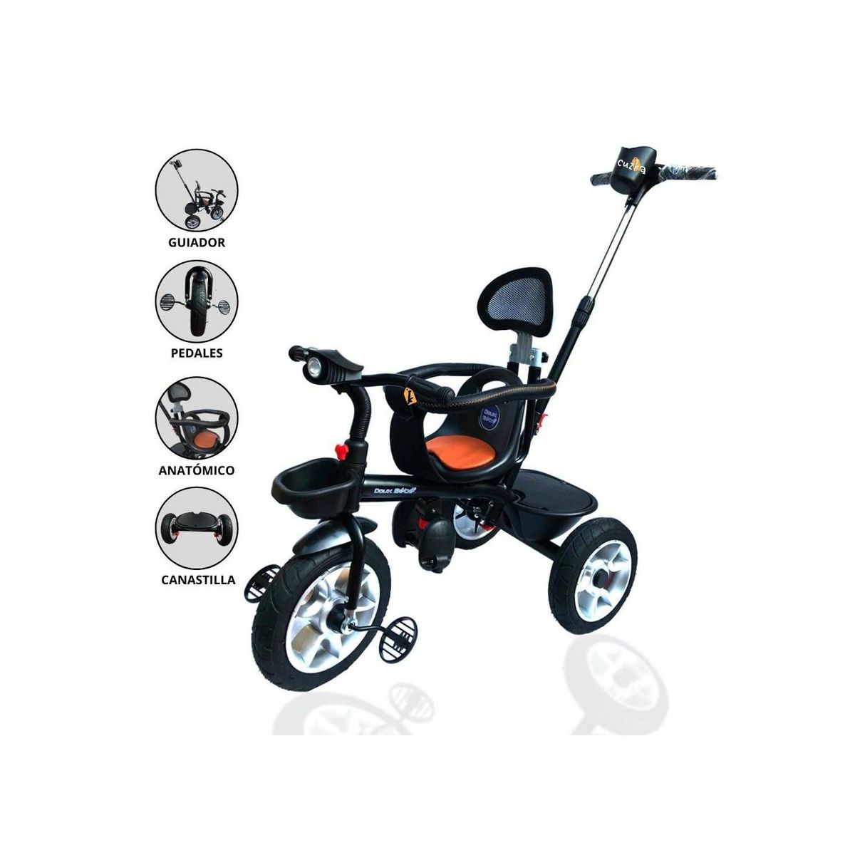 DOUX BEBE - Triciclo Guiador RUOTA Black