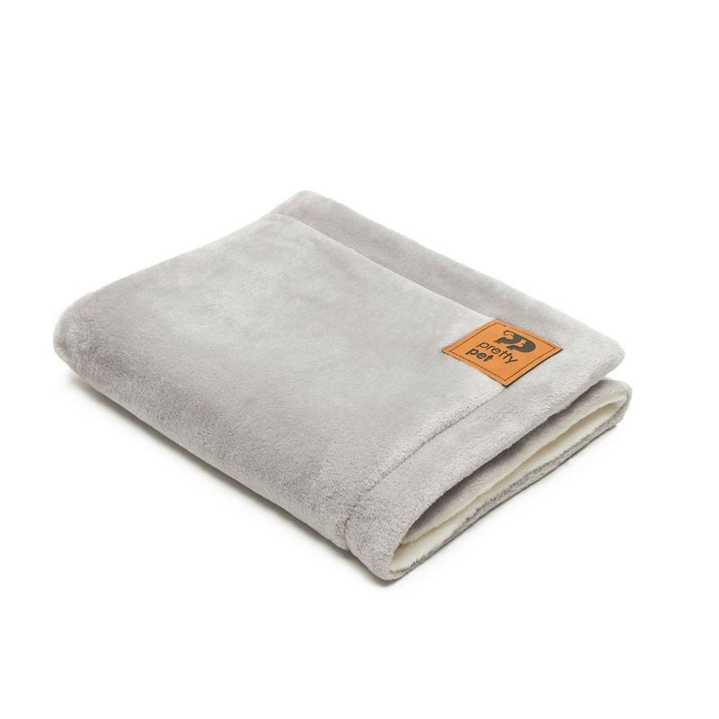 PRETTYPETS - MANTA FELPA HIPOALERGÉNICA GRIS  TALLA M  PARA MASCOTAS