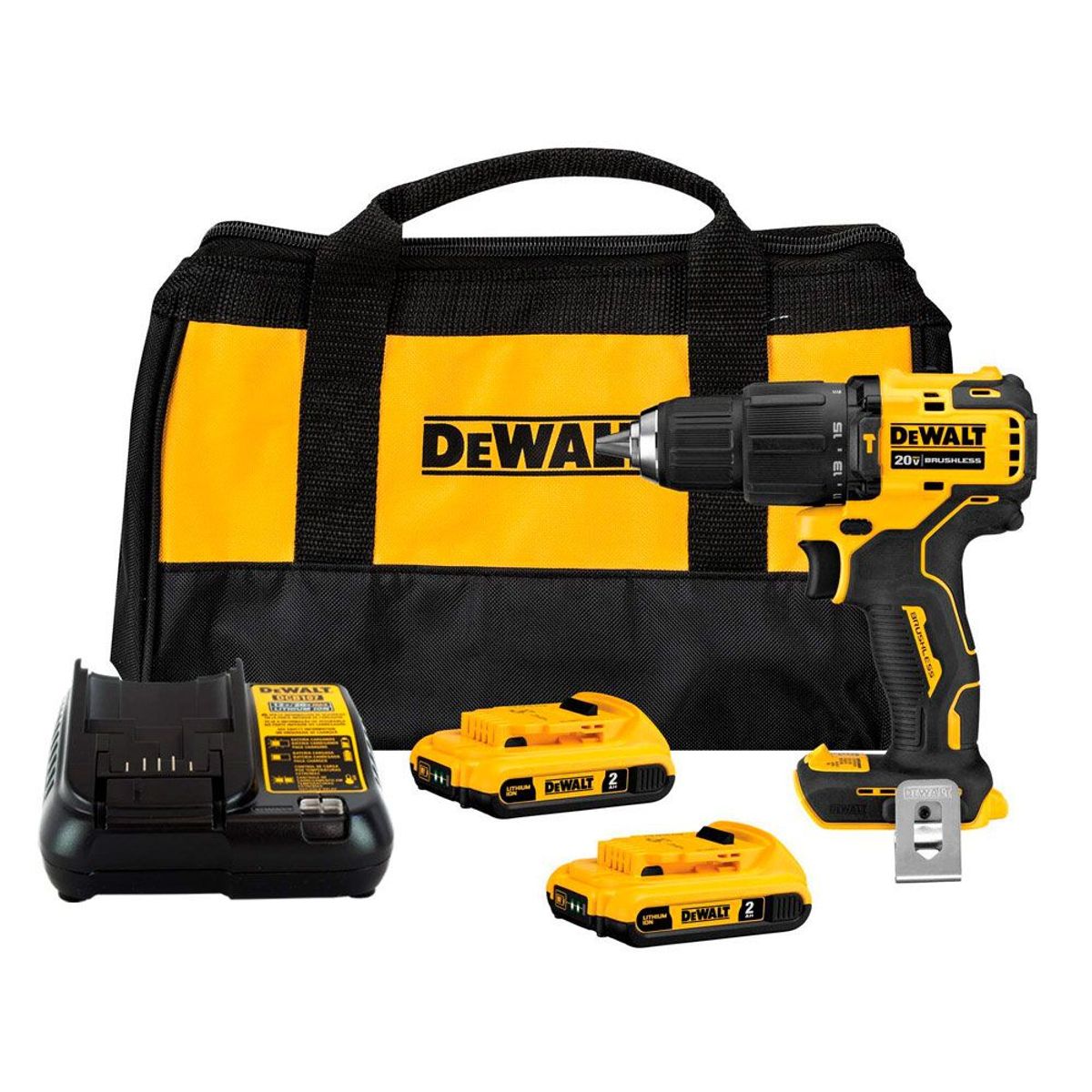 DEWALT - Kit: Taladro Percutor 20V+2 Bats 20V+Cargador