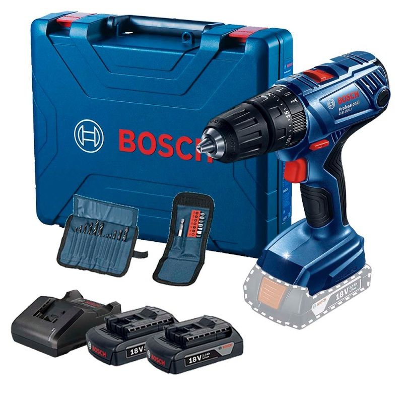 BOSCH - Taladro Percutor 1/2" 18V GSB 180-LI + Set 23 Piezas Bosch