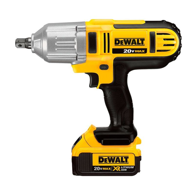 DEWALT - Llave Impacto 20V de 1/2" + Caja Plastica + Cargador + 2 Bat