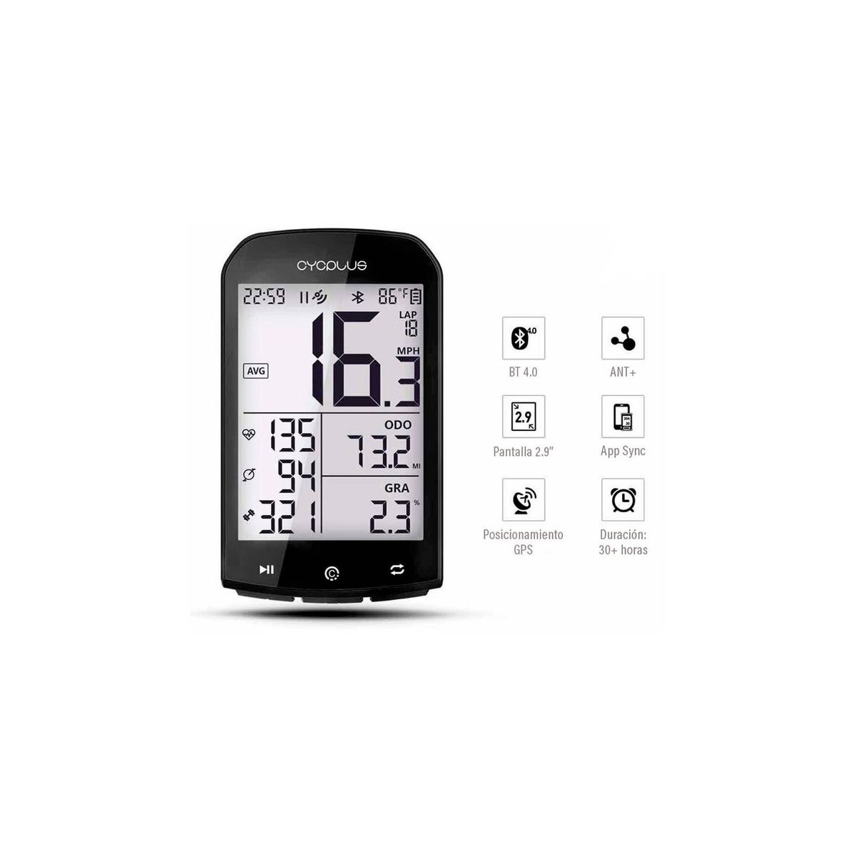 CYCPLUS - Ciclocomputador gps m1