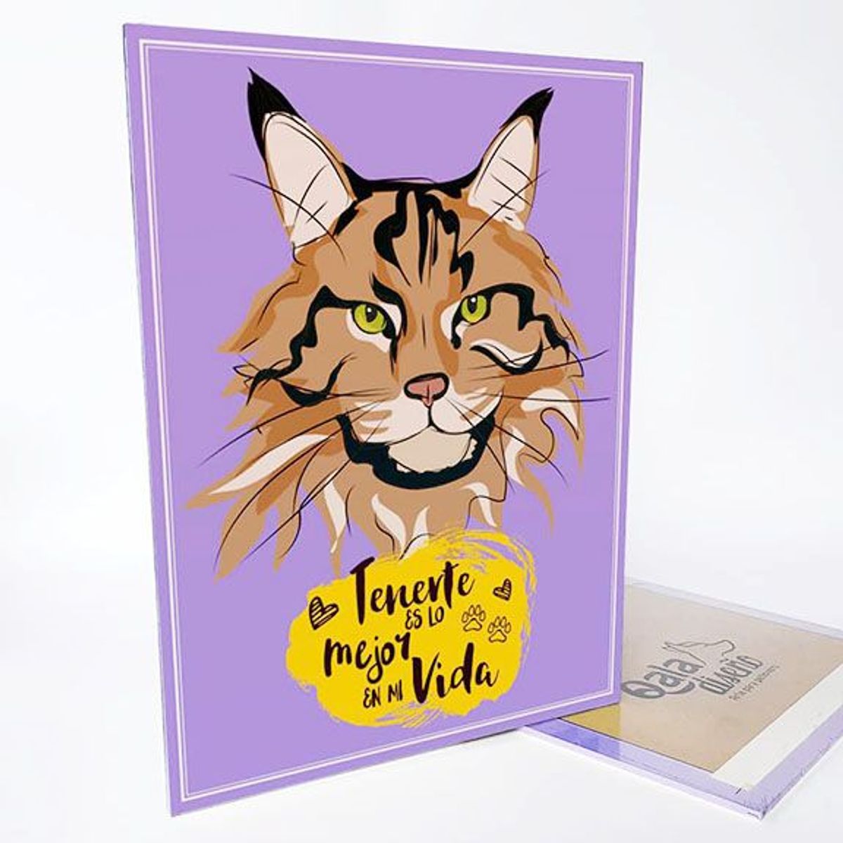 QALA DISEÑO - Cuadro Decorativo - Qala Diseño - Gato Melena - 30x225 cms