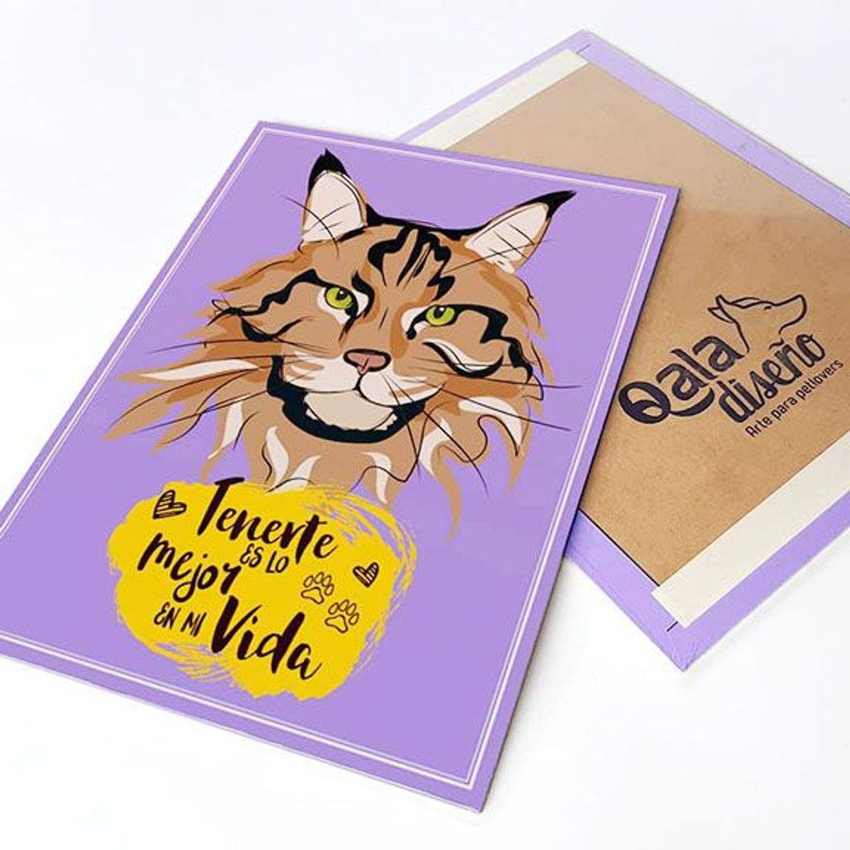 QALA DISEÑO - Cuadro Decorativo - Qala Diseño - Gato Melena - 30x225 cms