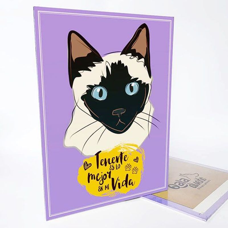 QALA DISEÑO - Cuadro Decorativo - Qala Diseño - Gato Siamés - 30x225 cms