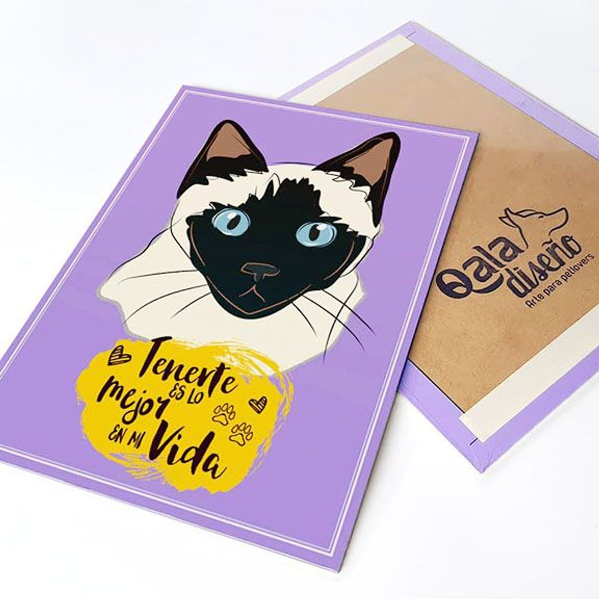 QALA DISEÑO - Cuadro Decorativo - Qala Diseño - Gato Siamés - 30x225 cms