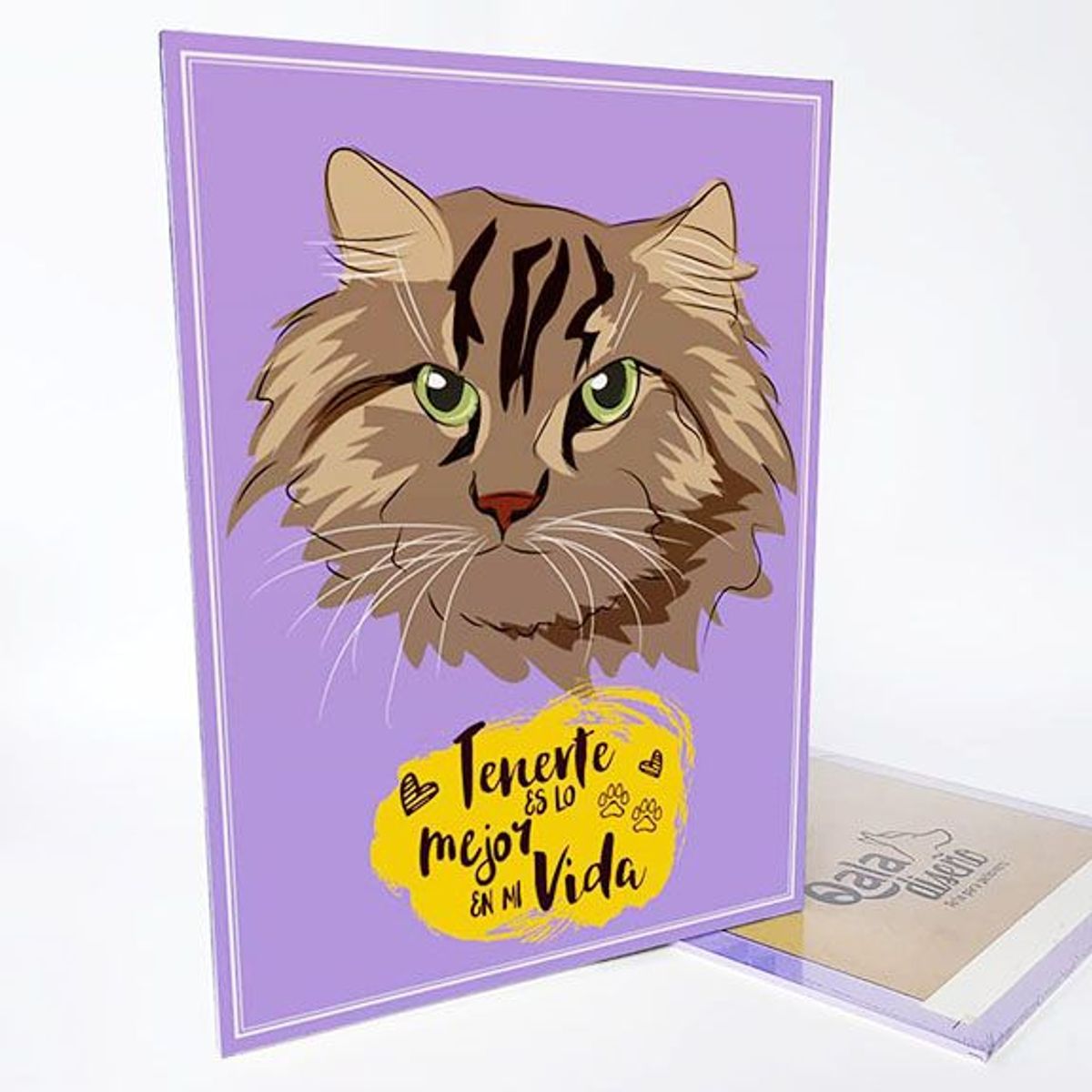 QALA DISEÑO - Cuadro Decorativo - Qala Diseño - Gato Peludo - 30x225 cms