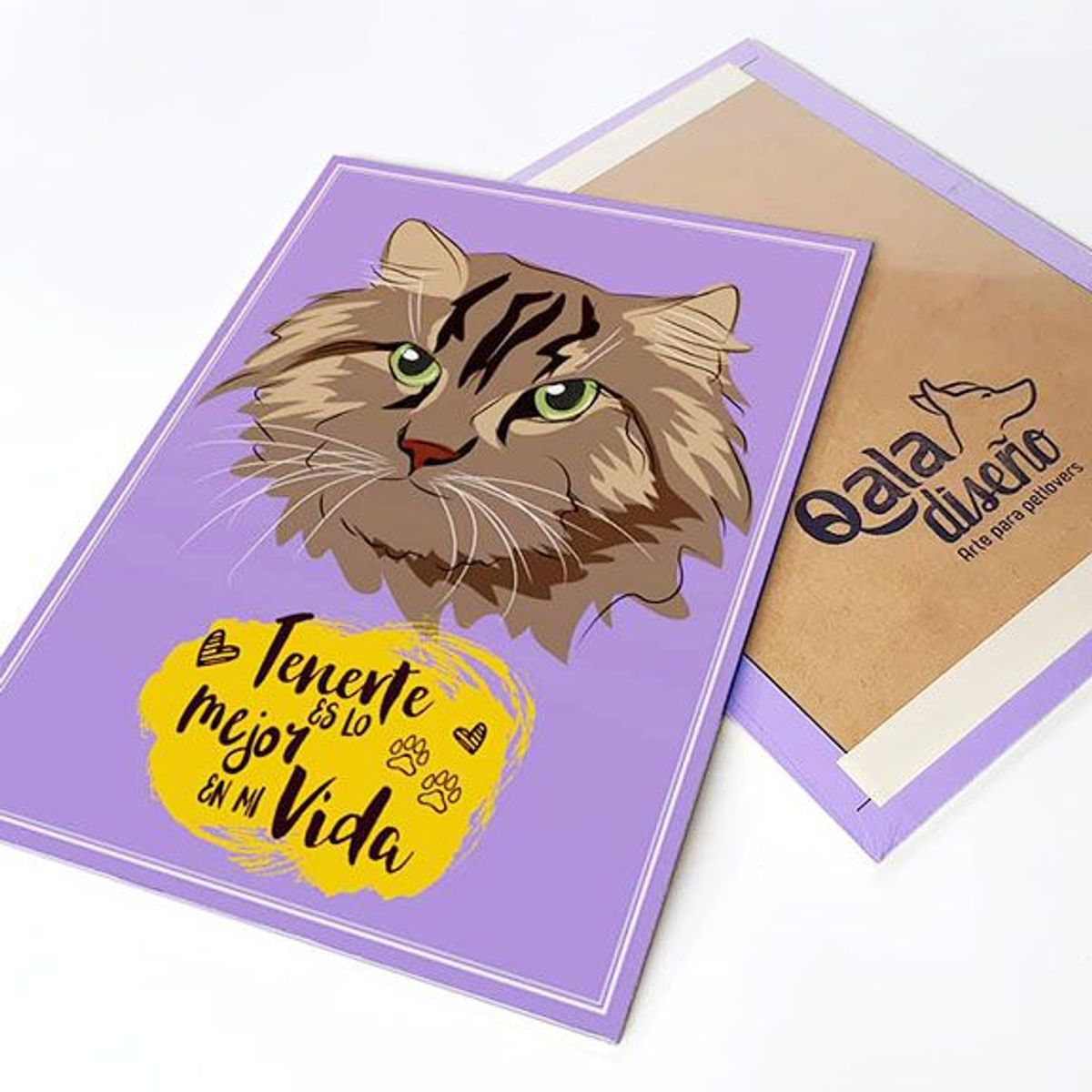 QALA DISEÑO - Cuadro Decorativo - Qala Diseño - Gato Peludo - 30x225 cms