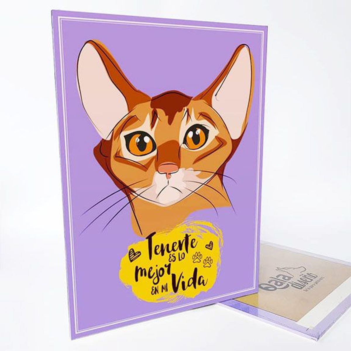 QALA DISEÑO - Cuadro Decorativo - Qala Diseño - Gato Orejón - 30x225 cms