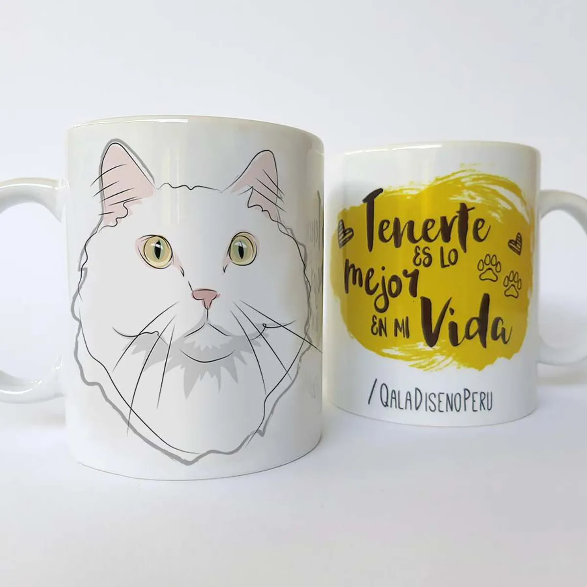 QALA DISEÑO - Taza 11 oz. Qala Diseño - Gato Blanco