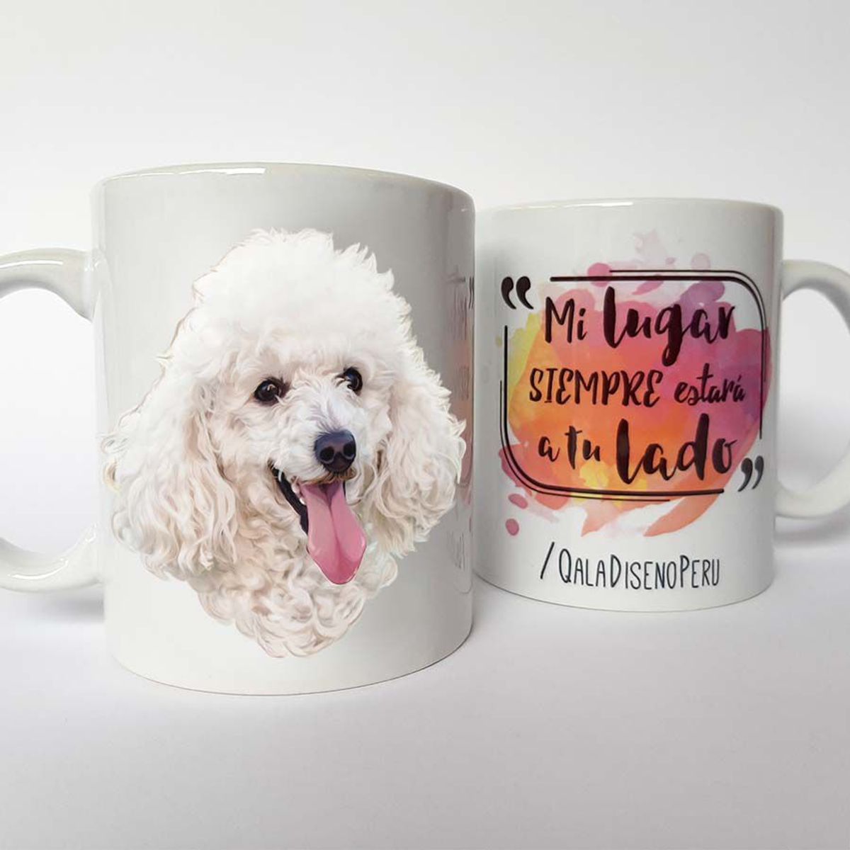 QALA DISEÑO - Taza 11 oz. Qala Diseño - Perro Poodle Blanco