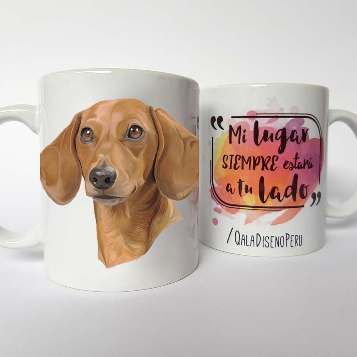 QALA DISEÑO - Taza 11 oz. Qala Diseño - Perro Salchicha Marrón - Dachshund