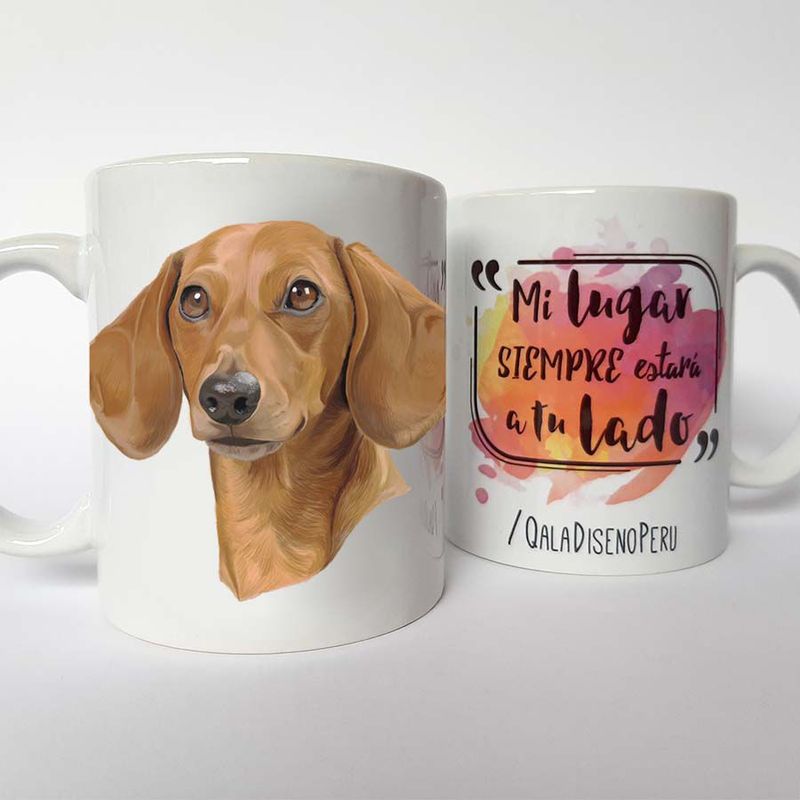 QALA DISEÑO - Taza 11 oz. Qala Diseño - Perro Salchicha Marrón - Dachshund