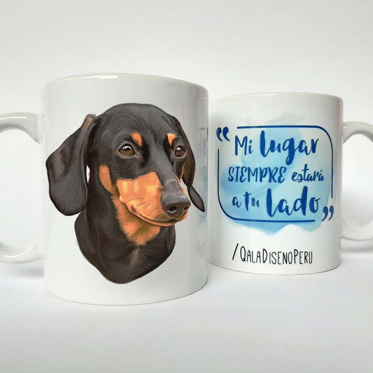 QALA DISEÑO - Taza 11 oz. Qala Diseño - Perro Salchicha Negro - Dachshund