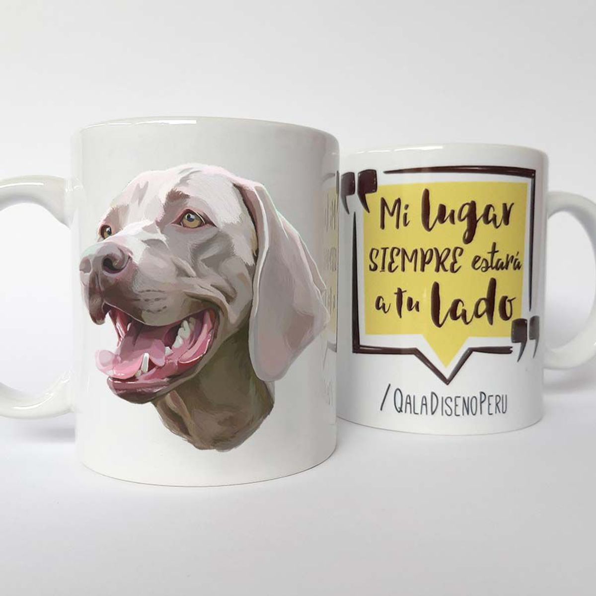 QALA DISEÑO - Taza 11 oz. Qala Diseño - Perro Weimaraner - Braco de Weimar