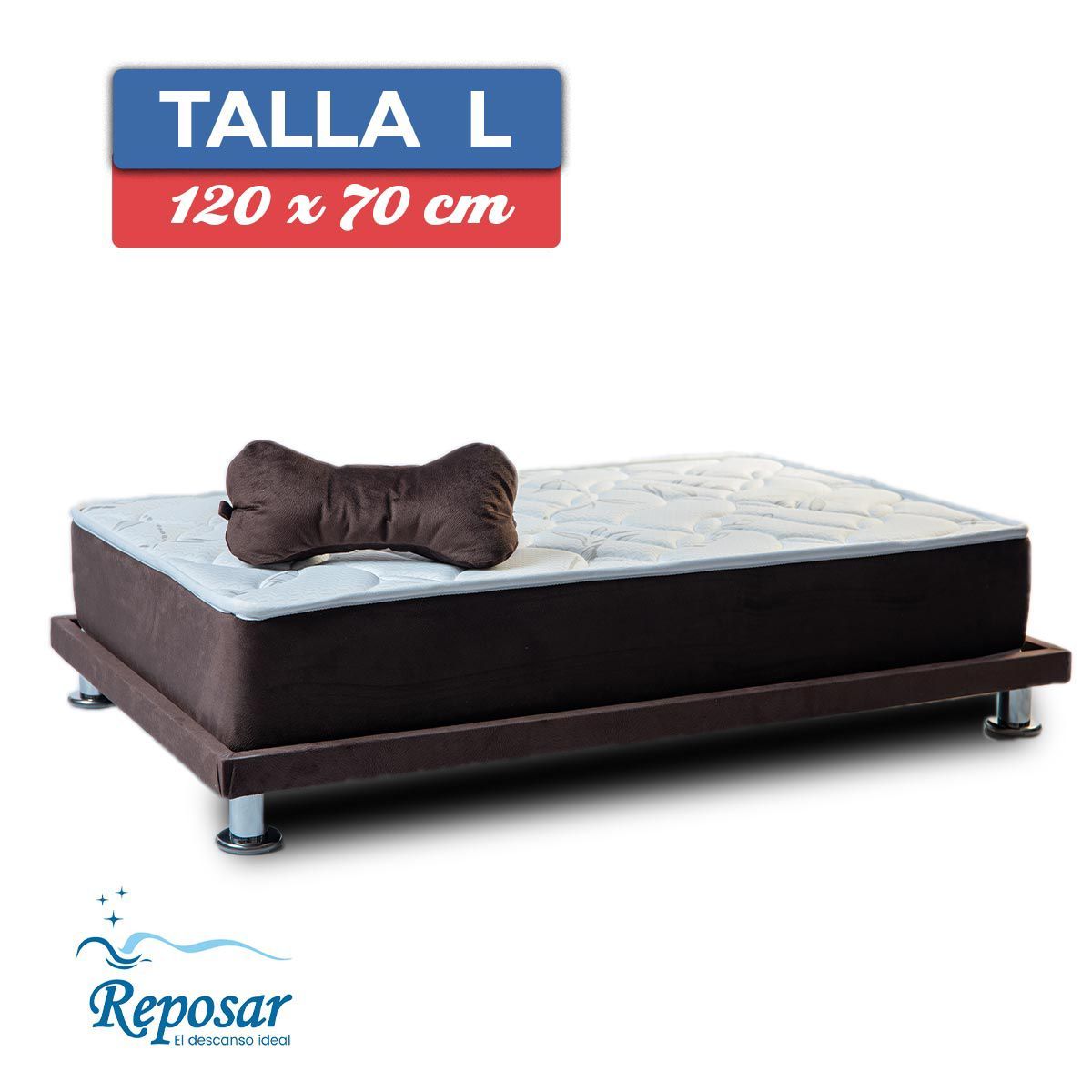 REPOSAR EL DESCANSO IDEAL - Cama para Perro PREMIUM combo dúo talla L