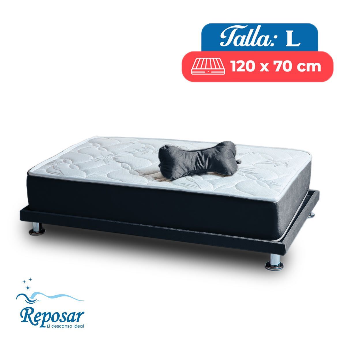 REPOSAR EL DESCANSO IDEAL - Cama para Perro PREMIUM combo dúo talla L