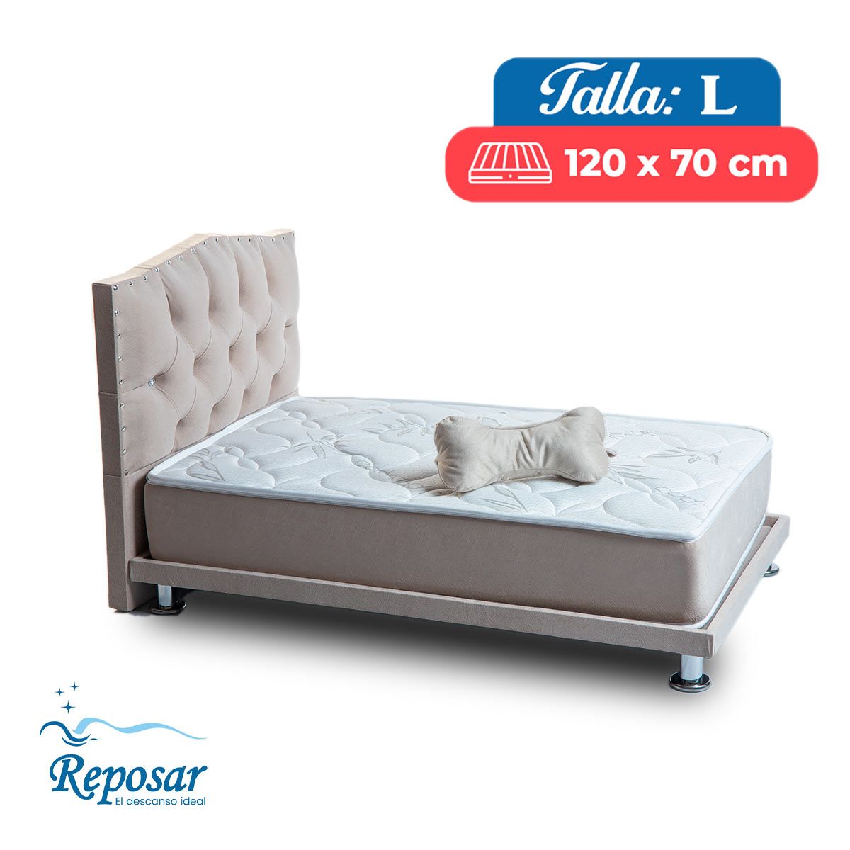 REPOSAR EL DESCANSO IDEAL - Cama Mascota PREMIUM trio L color Beige My Pet