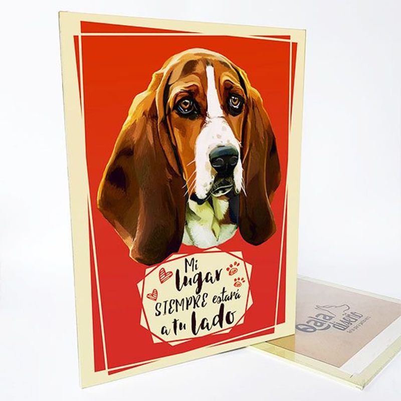QALA DISEÑO - Cuadro Decorativo - Qala Diseño - Perro Basset Hound - 30x225 cms