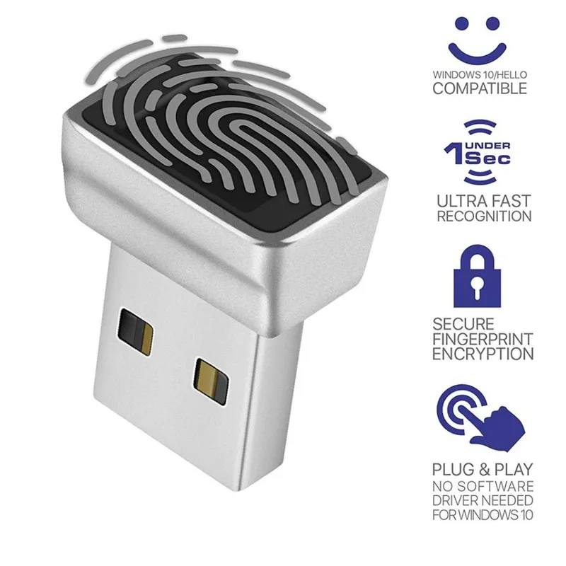 GENERICO - Módulo Lector de huellas dactilares USB para Windows 7, 8, 10, 11.