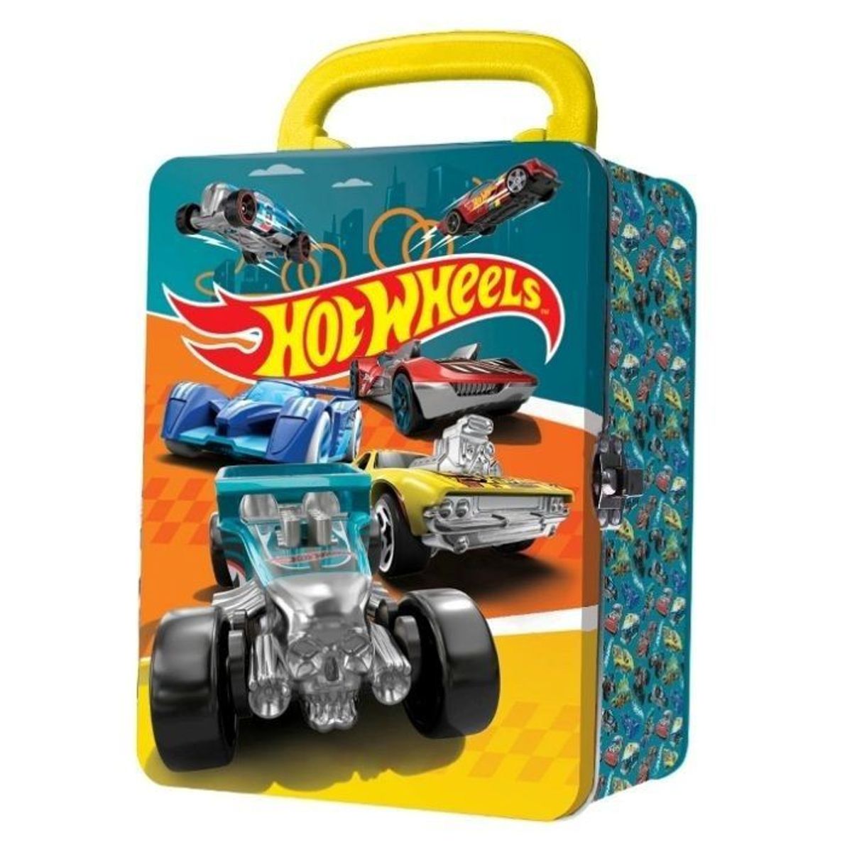 HOT WHEELS - HOT WHEELS Case Metálico para Guardar 18 autitos AMARILLO