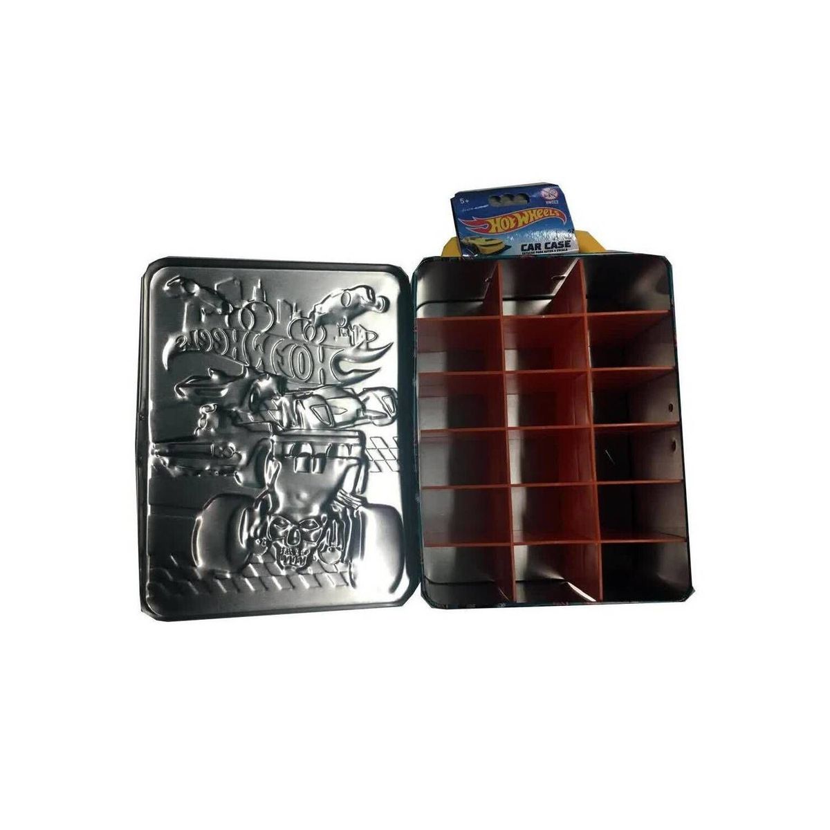 HOT WHEELS - HOT WHEELS Case Metálico para Guardar 18 autitos AMARILLO