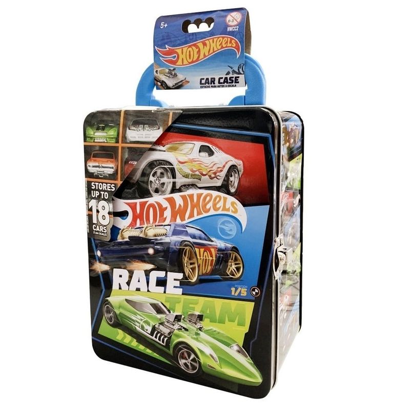 HOT WHEELS - HOT WHEELS Case Metálico para Guardar 18 autitos NEGRO