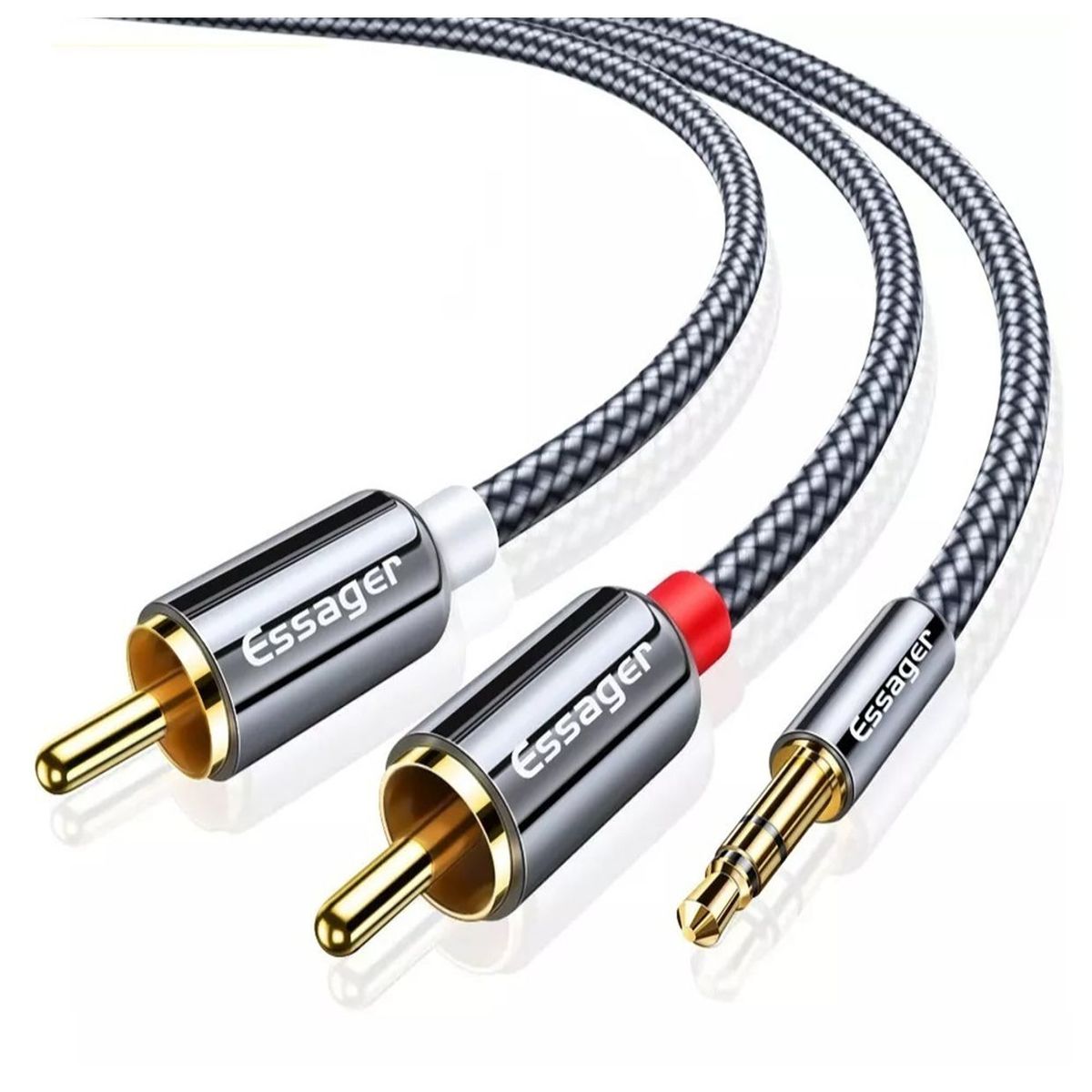 ESSAGER - Cable Audio 2 Rca a 1 Plug 3.5mm 2m Essager