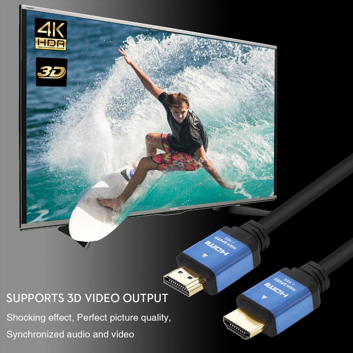 GENERICO - Cable Hdmi 2.0 4k Ultra Hd Alta Velocidad 3d 20 Metros 2160p - PVC