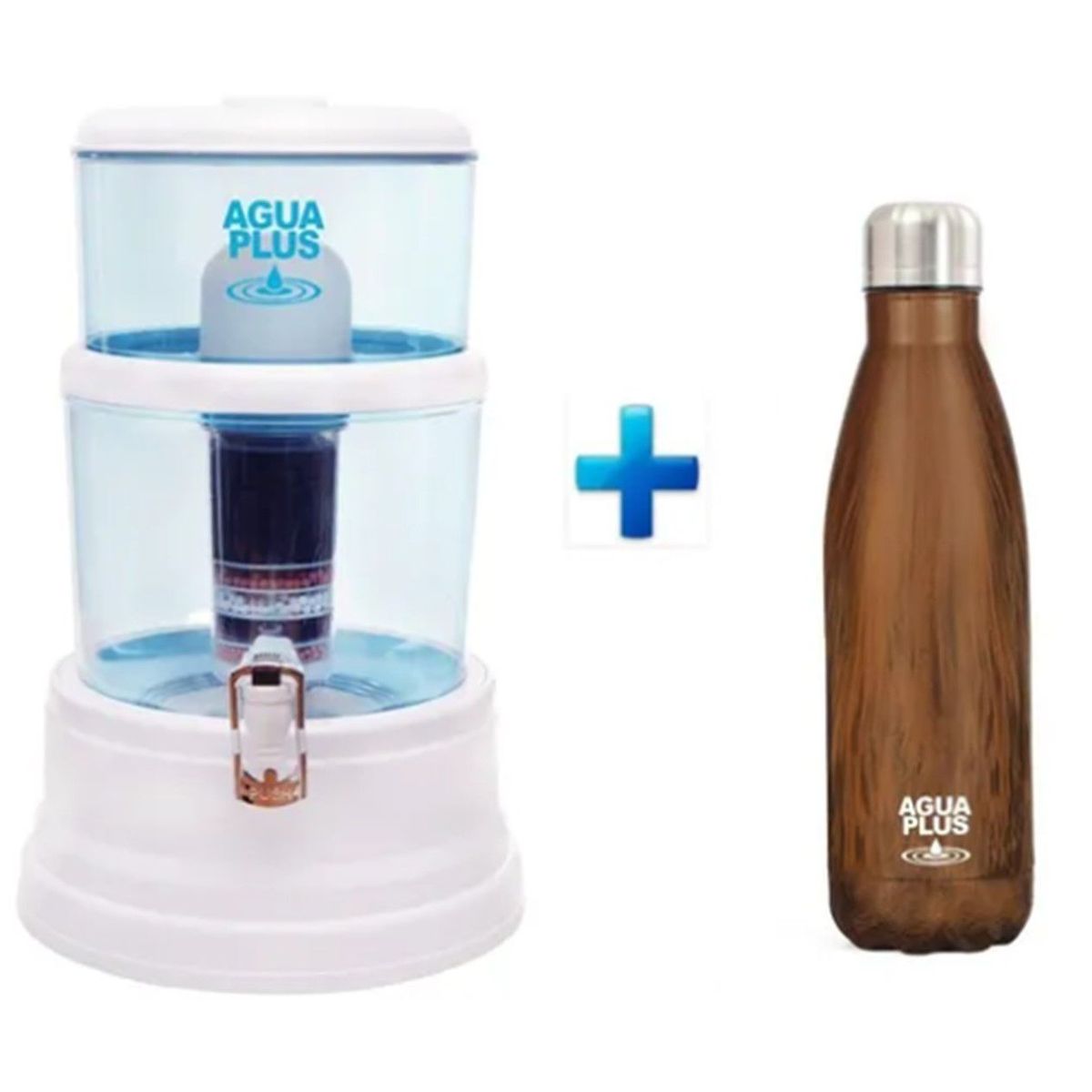AGUA PLUS - PURIFICADOR DE AGUA SABOR LIGHT  + 1 BOTELLA  MARRON
