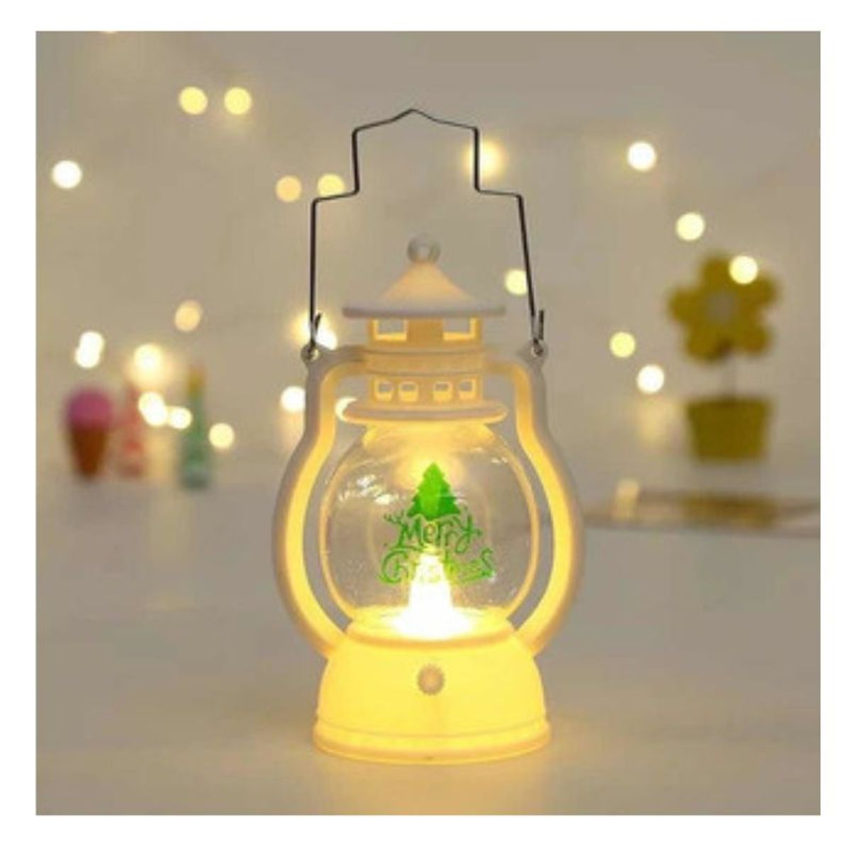 GENERICO - Adorno Linterna Farolito de Mano Merry Christmas