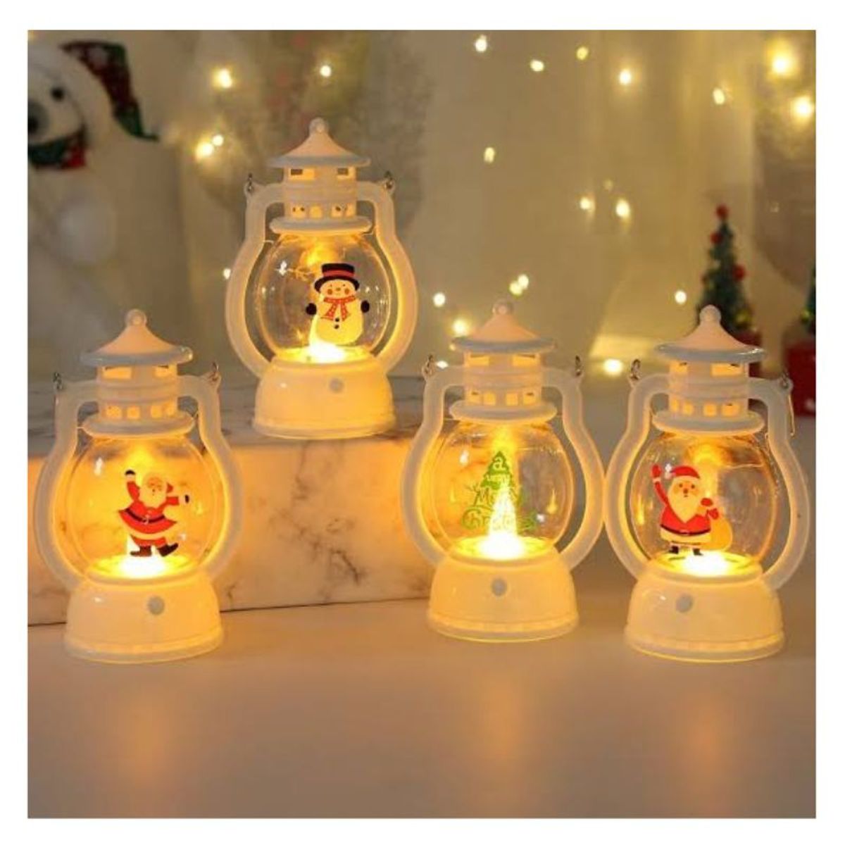 GENERICO - Adorno Linterna Farolito de Mano Muñeco de Nieve